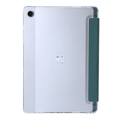 For Samsung Galaxy Tab A9+ Clear Acrylic Deformation Leather Tablet Case(Deep Green) by bashfashion