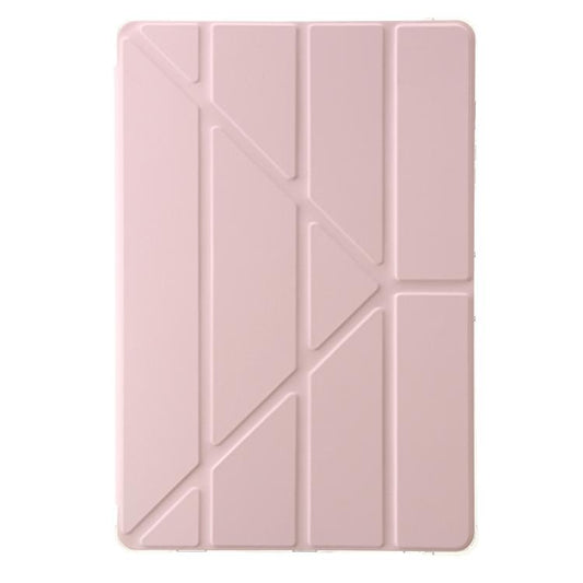 For Samsung Galaxy Tab S10 FE+ Clear Acrylic Deformation Leather Tablet Case(Pink) by bashfashion