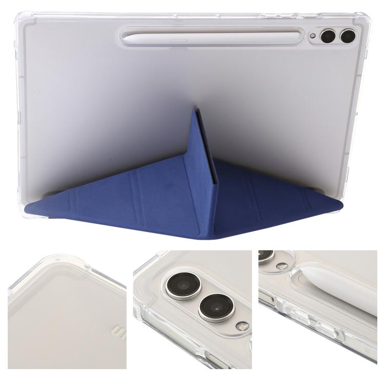 For Samsung Galaxy Tab S10 FE+ Clear Acrylic Deformation Leather Tablet Case(Dark Blue) by bashfashion
