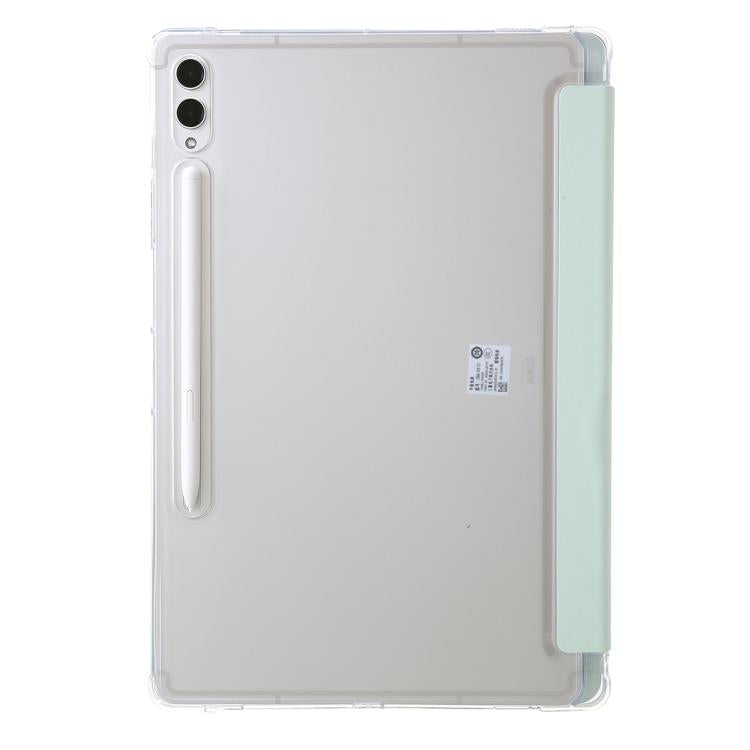 For Samsung Galaxy Tab S10 FE+ Clear Acrylic Deformation Leather Tablet Case(Green) by bashfashion