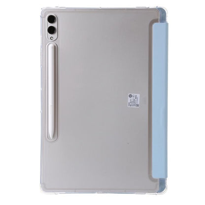 For Samsung Galaxy Tab S10 FE+ Clear Acrylic Deformation Leather Tablet Case(Ice Blue) by bashfashion