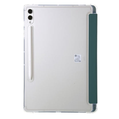 For Samsung Galaxy Tab S10 FE+ Clear Acrylic Deformation Leather Tablet Case(Deep Green) by bashfashion