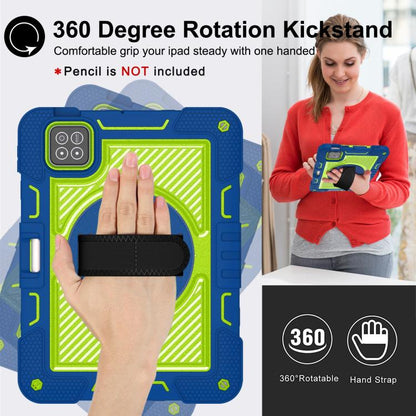 For Xiaomi Pad 7 / 7 Pro 360 Degree Rotation PC Contrast Silicone Tablet Case(Navy Blue + Yellow Green) by bashfashion