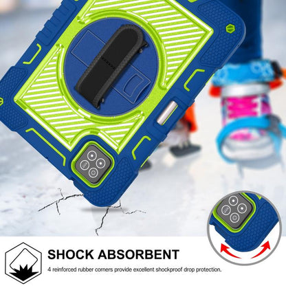 For Xiaomi Pad 7 / 7 Pro 360 Degree Rotation PC Contrast Silicone Tablet Case(Navy Blue + Yellow Green) by bashfashion