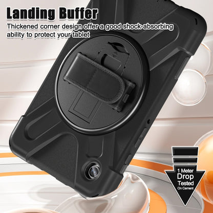 For Samsung Galaxy Tab A9+ / Tab 11+ Rotatable Kickstand Grip Heavy Duty Hard Rugged Tablet Case(Black) by bashfashion