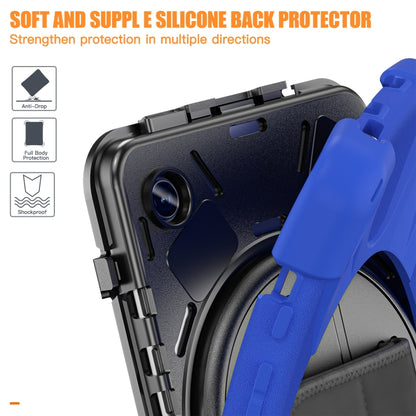 For Samsung Galaxy Tab A9+ / Tab 11+ Rotatable Kickstand Grip Heavy Duty Hard Rugged Tablet Case(Blue) by bashfashion