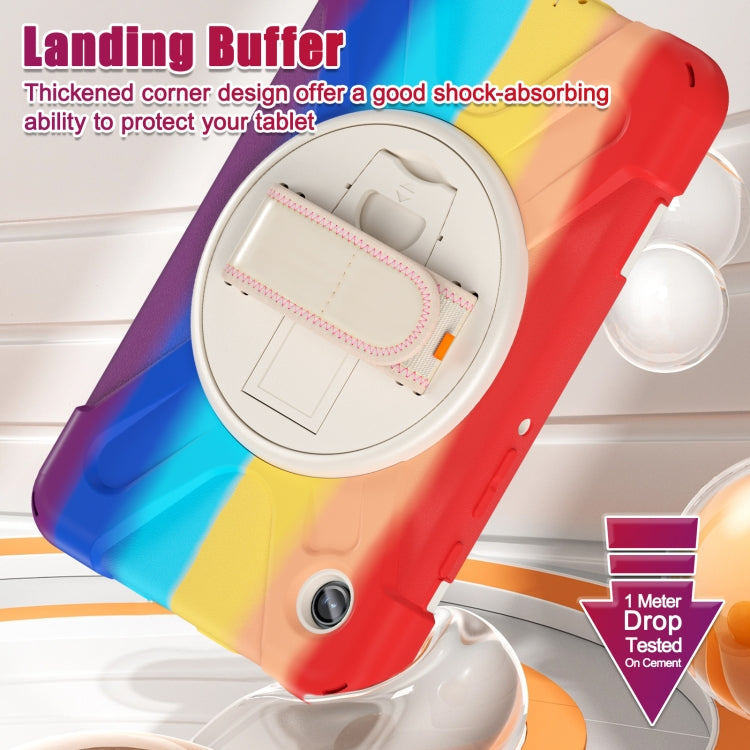 For Samsung Galaxy Tab A9+ / Tab 11+ Rotatable Kickstand Grip Heavy Duty Hard Rugged Tablet Case(Colorful Red) by bashfashion