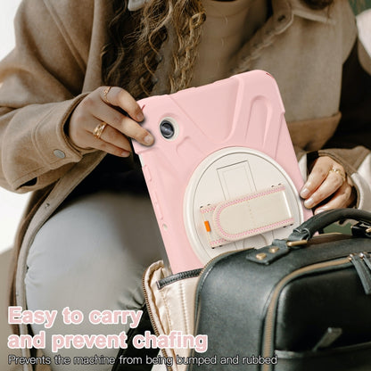 For Samsung Galaxy Tab A9+ / Tab 11+ Rotatable Kickstand Grip Heavy Duty Hard Rugged Tablet Case(Pink) by bashfashion