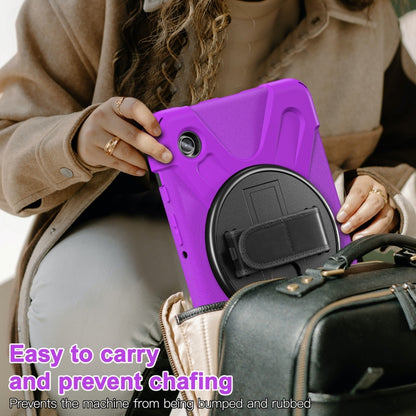 For Samsung Galaxy Tab A9+ / Tab 11+ Rotatable Kickstand Grip Heavy Duty Hard Rugged Tablet Case(Purple) by bashfashion