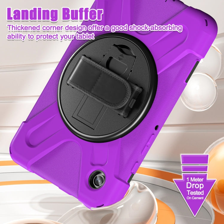 For Samsung Galaxy Tab A9+ / Tab 11+ Rotatable Kickstand Grip Heavy Duty Hard Rugged Tablet Case(Purple) by bashfashion