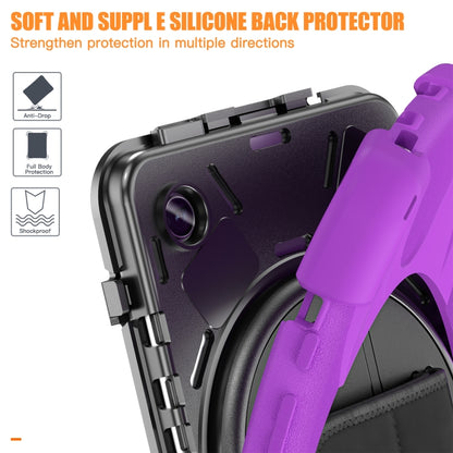 For Samsung Galaxy Tab A9+ / Tab 11+ Rotatable Kickstand Grip Heavy Duty Hard Rugged Tablet Case(Purple) by bashfashion