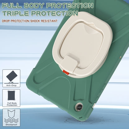 For Samsung Galaxy Tab A9+/Tab A11+ Silicone Hybrid PC Tablet Case with Holder & Shoulder Strap(Emerald Green) by bashfashion