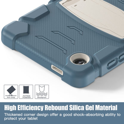 For Samsung Galaxy Tab A9 / Tab A11 3-Layer Protection Screen Frame + PC + Silicone Shockproof Combination Tablet Case with Holder(Cornflower Blue) by bashfashion