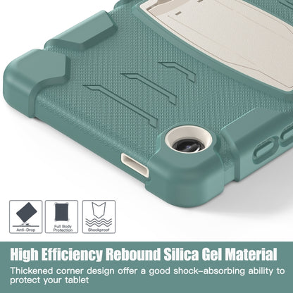 For Samsung Galaxy Tab A9 / Tab A11 3-Layer Protection Screen Frame + PC + Silicone Shockproof Combination Tablet Case with Holder(Emerald Green) by bashfashion