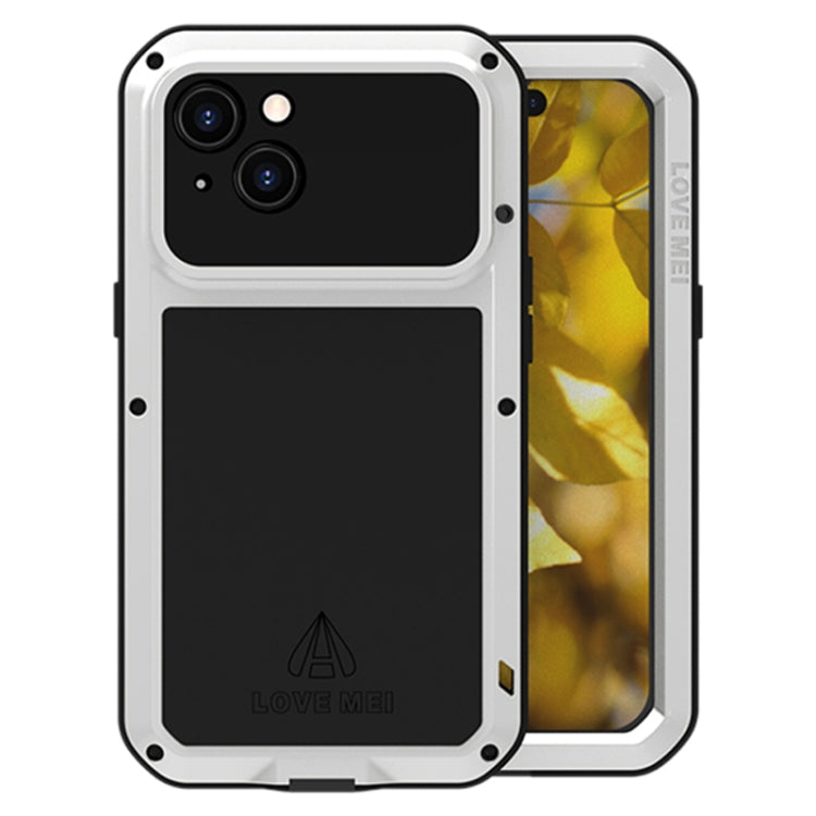 For iPhone 15 LOVE MEI Metal Shockproof Life Waterproof Dustproof Phone Case(Silver) by LOVE MEI
