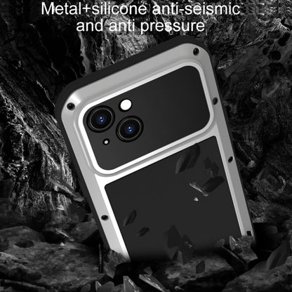 For iPhone 15 LOVE MEI Metal Shockproof Life Waterproof Dustproof Phone Case(Silver) by LOVE MEI