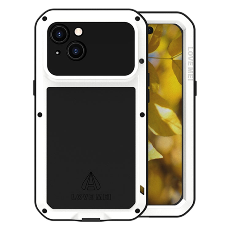 For iPhone 15 LOVE MEI Metal Shockproof Life Waterproof Dustproof Phone Case(White) by LOVE MEI