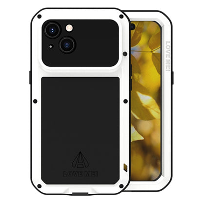 For iPhone 15 LOVE MEI Metal Shockproof Life Waterproof Dustproof Phone Case(White) by LOVE MEI