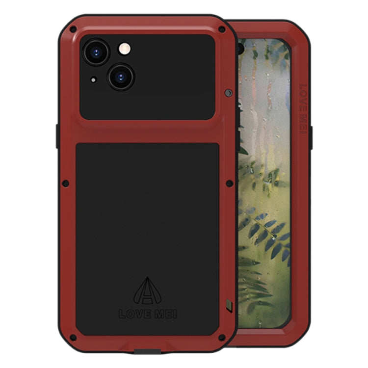 For iPhone 15 Plus LOVE MEI Metal Shockproof Life Waterproof Dustproof Phone Case(Red) by LOVE MEI