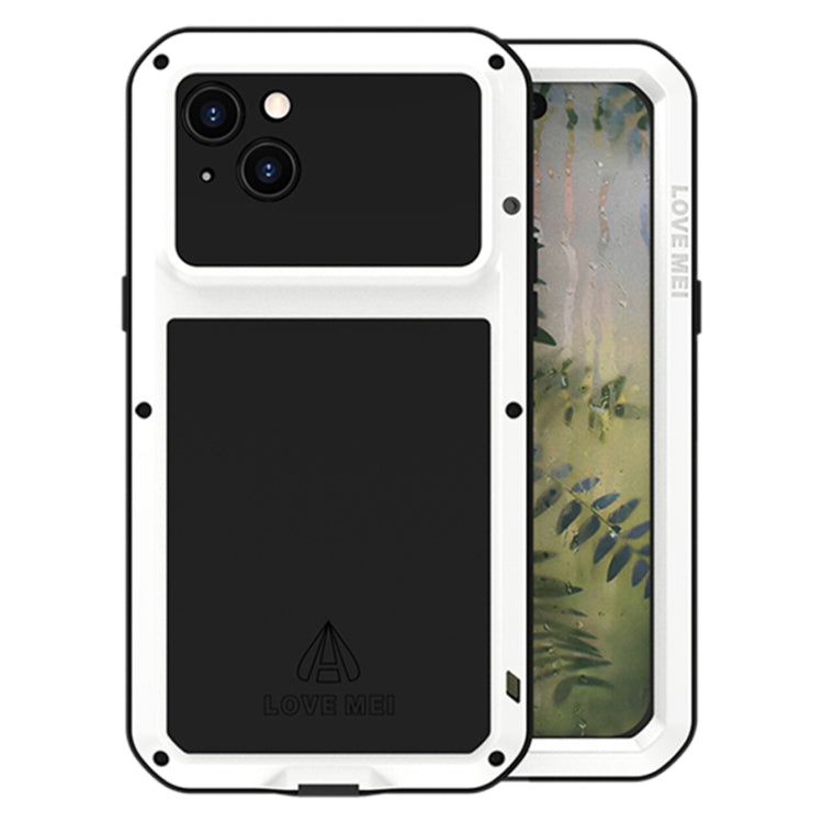 For iPhone 15 Plus LOVE MEI Metal Shockproof Life Waterproof Dustproof Phone Case(White) by LOVE MEI