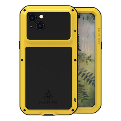 For iPhone 15 Plus LOVE MEI Metal Shockproof Life Waterproof Dustproof Phone Case(Yellow) by LOVE MEI
