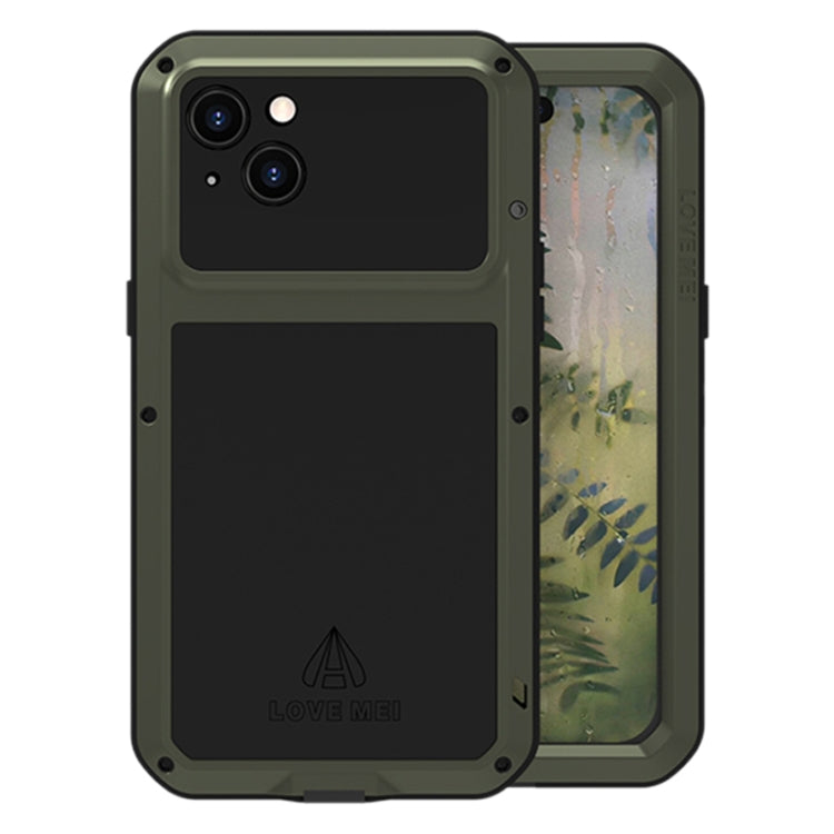 For iPhone 15 Plus LOVE MEI Metal Shockproof Life Waterproof Dustproof Phone Case(Army Green) by LOVE MEI