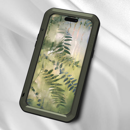 For iPhone 15 Plus LOVE MEI Metal Shockproof Life Waterproof Dustproof Phone Case(Army Green) by LOVE MEI