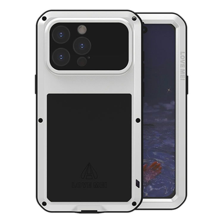 For iPhone 15 Pro Max LOVE MEI Metal Shockproof Life Waterproof Dustproof Phone Case(Silver) by LOVE MEI