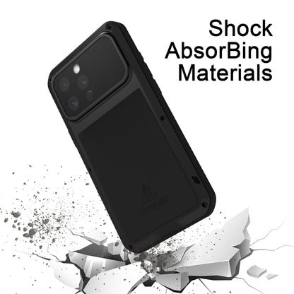 For iPhone 16 Pro Max LOVE MEI Metal Shockproof Life Waterproof Dustproof Phone Case(White) by LOVE MEI