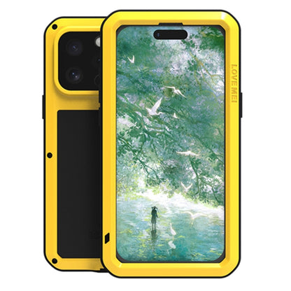 For iPhone 16 Pro Max LOVE MEI Metal Shockproof Life Waterproof Dustproof Phone Case(Yellow) by LOVE MEI
