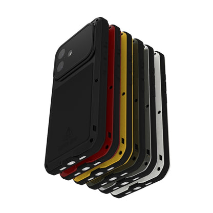 For iPhone 16 LOVE MEI Metal Shockproof Life Waterproof Dustproof Phone Case(Red) by LOVE MEI
