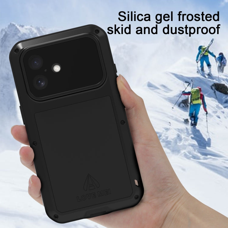 For iPhone 16 LOVE MEI Metal Shockproof Life Waterproof Dustproof Phone Case(Red) by LOVE MEI
