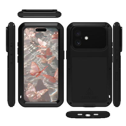 For iPhone 17 LOVE MEI Metal Shockproof Life Waterproof Dustproof Phone Case(Black) by LOVE MEI