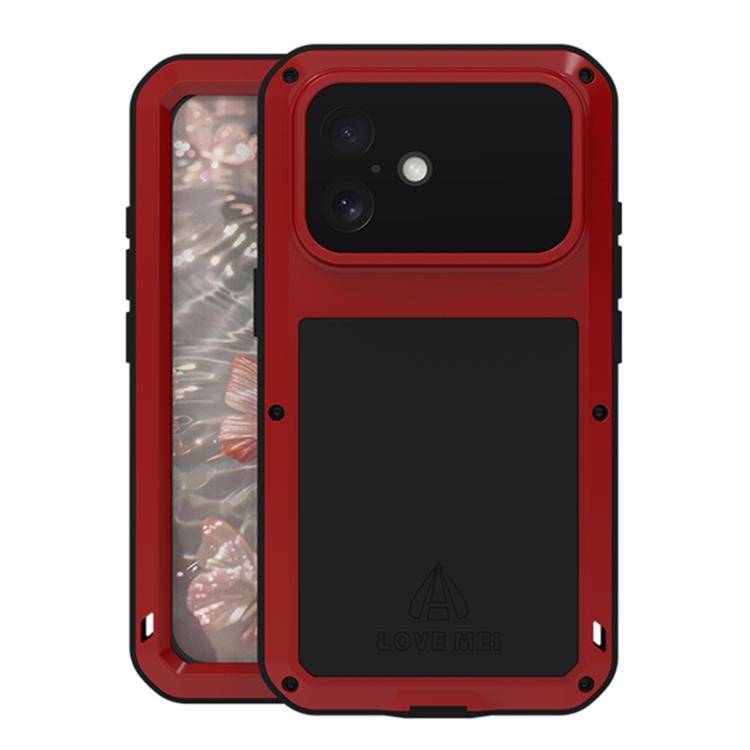 For iPhone 17 LOVE MEI Metal Shockproof Life Waterproof Dustproof Phone Case(Red) by LOVE MEI