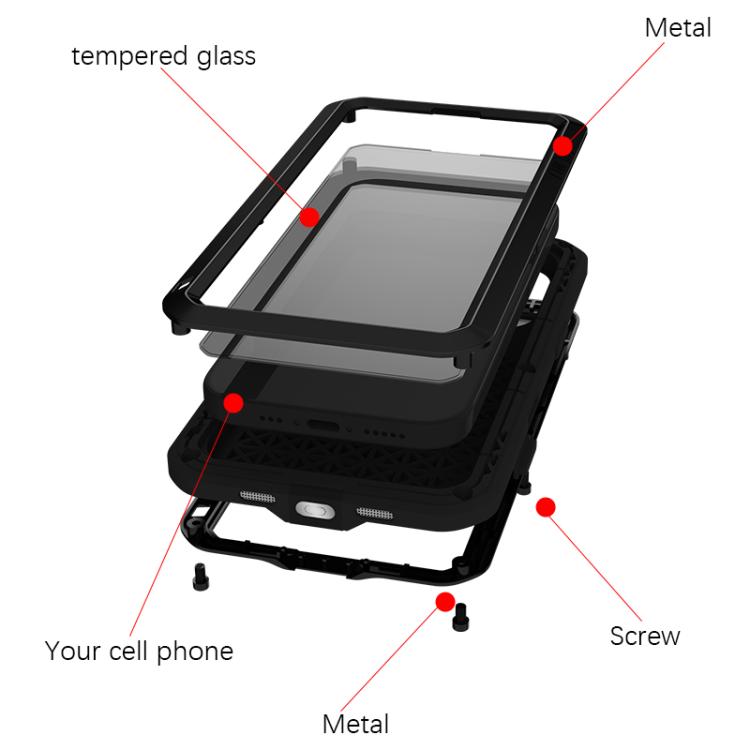 For iPhone 17 LOVE MEI Metal Shockproof Life Waterproof Dustproof Phone Case(White) by LOVE MEI