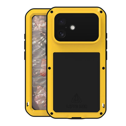 For iPhone 17 LOVE MEI Metal Shockproof Life Waterproof Dustproof Phone Case(Yellow) by LOVE MEI