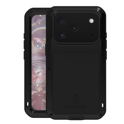 For iPhone 17 Pro LOVE MEI Metal Shockproof Life Waterproof Dustproof Phone Case(Black) by LOVE MEI