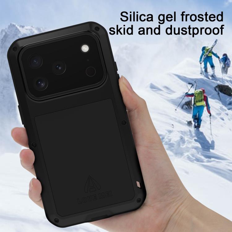 For iPhone 17 Pro LOVE MEI Metal Shockproof Life Waterproof Dustproof Phone Case(Black) by LOVE MEI