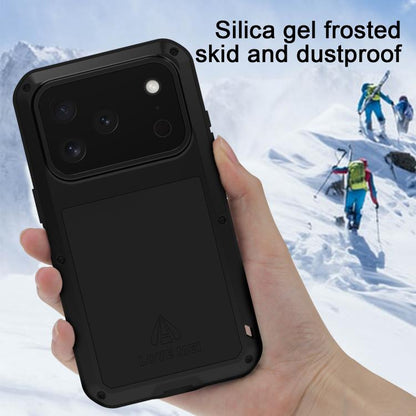 For iPhone 17 Pro LOVE MEI Metal Shockproof Life Waterproof Dustproof Phone Case(Black) by LOVE MEI