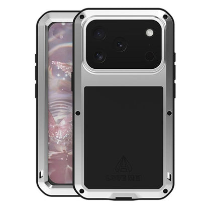 For iPhone 17 Pro LOVE MEI Metal Shockproof Life Waterproof Dustproof Phone Case(Silver) by LOVE MEI