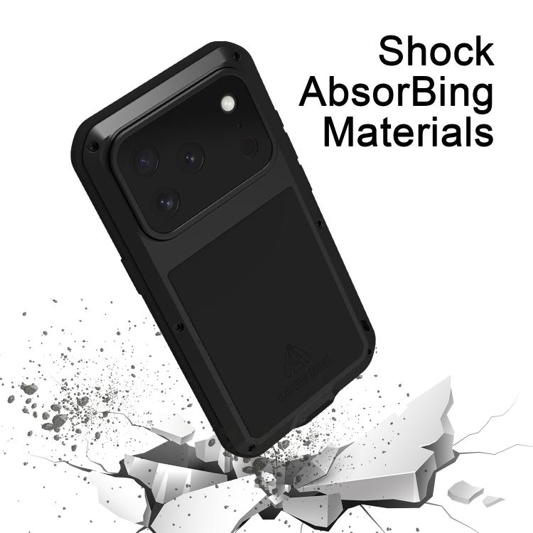 For iPhone 17 Pro LOVE MEI Metal Shockproof Life Waterproof Dustproof Phone Case(Red) by LOVE MEI