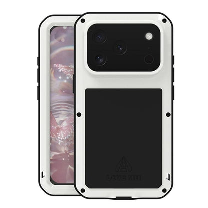 For iPhone 17 Pro LOVE MEI Metal Shockproof Life Waterproof Dustproof Phone Case(White) by LOVE MEI