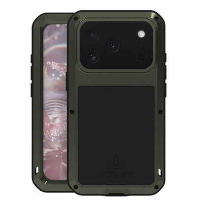 For iPhone 17 Pro LOVE MEI Metal Shockproof Life Waterproof Dustproof Phone Case(Army Green) by LOVE MEI