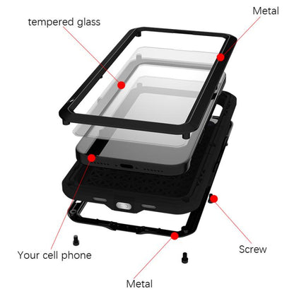 For iPhone 17 Pro Max LOVE MEI Metal Shockproof Life Waterproof Dustproof Phone Case(Silver) by LOVE MEI