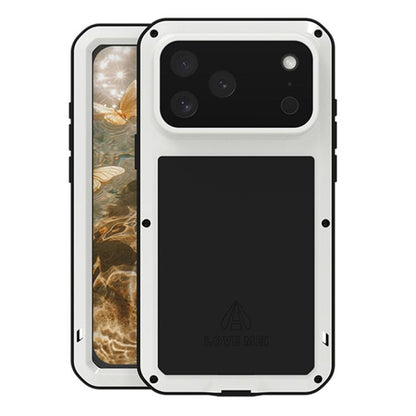 For iPhone 17 Pro Max LOVE MEI Metal Shockproof Life Waterproof Dustproof Phone Case(White) by LOVE MEI