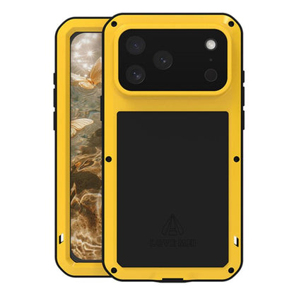 For iPhone 17 Pro Max LOVE MEI Metal Shockproof Life Waterproof Dustproof Phone Case(Yellow) by LOVE MEI