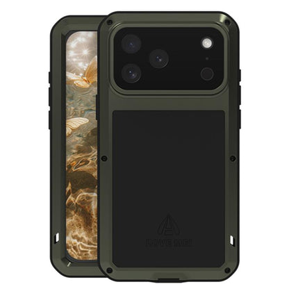 For iPhone 17 Pro Max LOVE MEI Metal Shockproof Life Waterproof Dustproof Phone Case(Army Green) by LOVE MEI