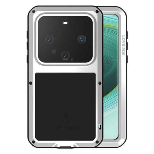 For Huawei Mate 60 Pro / 60 Pro+ LOVE MEI Metal Shockproof Life Waterproof Dustproof Phone Case(Silver) by LOVE MEI