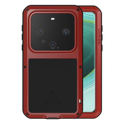 For Huawei Mate 60 Pro / 60 Pro+ LOVE MEI Metal Shockproof Life Waterproof Dustproof Phone Case(Red) by LOVE MEI
