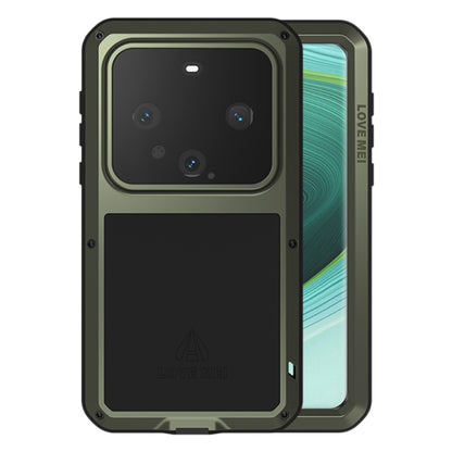 For Huawei Mate 60 Pro / 60 Pro+ LOVE MEI Metal Shockproof Life Waterproof Dustproof Phone Case(Army Green) by LOVE MEI